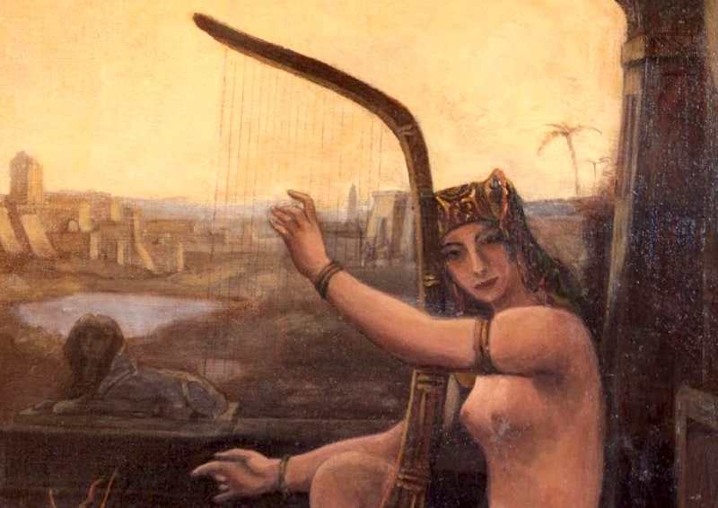 Egyptienne à la harpe par André Meurice