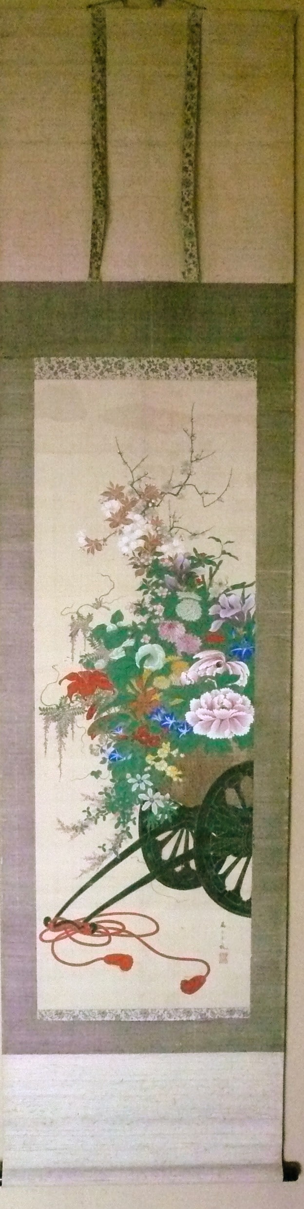 kakemono peinture sur soie Tora Tori