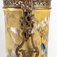 Paire en porcelaine émaillée et bronze, XIXème  siècle, Napoléon III