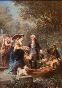 La promenade en barque par Jules Noël ( 1810-1881)