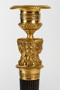Paire de flambeaux montés en lampes attribués à Claude Galle vers 1810