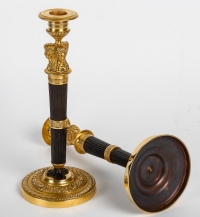 Paire de flambeaux montés en lampes attribués à Claude Galle vers 1810