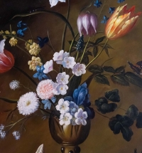 Peinture bouquets de fleurs, XXème siècle