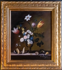 Peinture bouquets de fleurs, XXème siècle