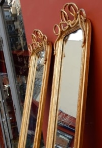 1850/80 Paire de Miroirs au Mercure N 3 .2m21 x 0m47