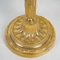 Paire de flambeaux en bronze ciselé et doré époque Louis XVI vers 1780