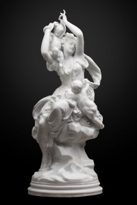 A Charming French Late 19th Century Biscuit Sculpture After Carriere-Belleuse Signed On The Base.
