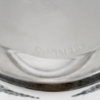 Vase &quot;Poivre&quot; verre blanc patiné bleu gris de René LALIQUE