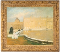 Lucien-Victor Guirand de Scevola (1871 - 1950) : La grand bassin dans le parc du château de Versailles.