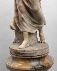 An Italian 19th Century Orientalist Alabaster Lamp Sculpture  Attributed to Gugliemo Pugi (1850-1915).