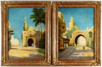 Paire de tableaux orientalistes fin XIXème siècle