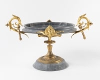 A French 19th Century neo-greek st. turquin marble and ormulu tazza.