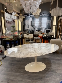 KNOLL &amp; Eero Saarinen Table ovale &quot;TULIP&quot;, 198x121cm marbre Calacatta