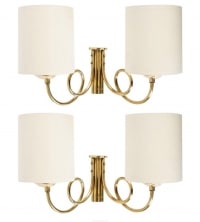 1960s Set of 4 Gilded Bronze Sconces Attributed to Felix Agostini