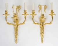 A Pair of Wall-Lights in Louis XVI Style.