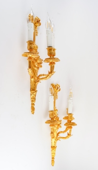 A Pair of Wall - Lights in Louis XVI Style Signed Jollet.