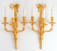 A Pair of Wall - Lights in Louis XVI Style Signed Jollet.
