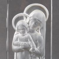 Statuette &quot;Vierge à l&#039;Enfant&quot; verre blanc de René LALIQUE