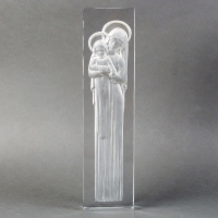 Statuette &quot;Vierge à l&#039;Enfant&quot; verre blanc de René LALIQUE