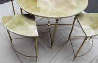 1950/70′ Table Basse Maison Baguès en Bronze et ses 4 Tables en Angles