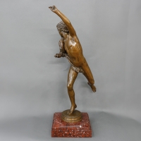 Sculpture - Vainqueur Au Combat De Coqs Par Alexandre Falguière (1831-1900) - Bronze