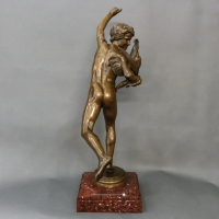 Sculpture - Vainqueur Au Combat De Coqs Par Alexandre Falguière (1831-1900) - Bronze