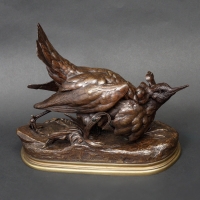 Sculpture - Grouse En Bronze , Jules Moigniez (1835-1894)