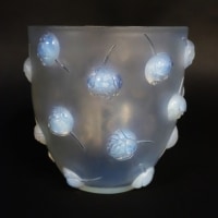 Rene Lalique  Opalescent Vase &quot;Pivoines&quot;