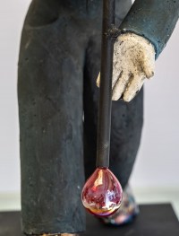 Sculpture raku par CLEM - le souffleur de verre