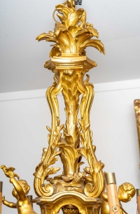 Lustre en bronze doré, XIXème siècle