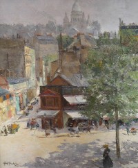 Abel Truchet Louis Peinture Française Belle Epoque Paris Vue De Montmartre Huile Sur Toile Signée
