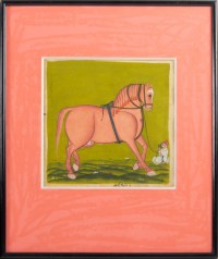 Pair Of Gouaches On Paper, Horsemen And Horses, North India, Late 19th Century