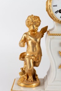 Pas de Deux-Pendule à figures de Chérubins dansant.XIXe, Style Louis XVI.