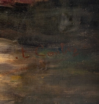 Huile sur toile bouquet de pivoine fin XIXème siècle