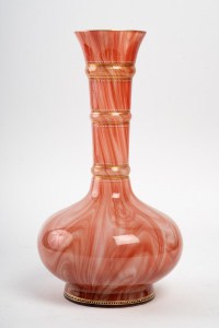Vase doublé rouge et blanc XIXème