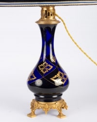 Paire de Lampes bleues et or Napoléon III