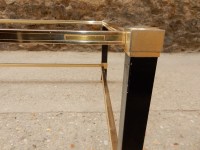 1970′ Table Basse en Métal Laqué Noir Pierre Vandel 128 X 78 cm