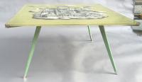 Panneau en plexiglass de Piero Fornasetti monté en table basse, 1970&#039;s