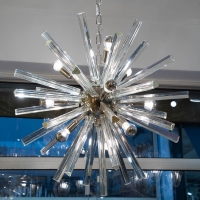 Lustre Oro Sputnik de Fabio LTD en verre de Murano transparent