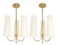 1960 Maison Honore Large Pair of Maison Honore Brass Sconces