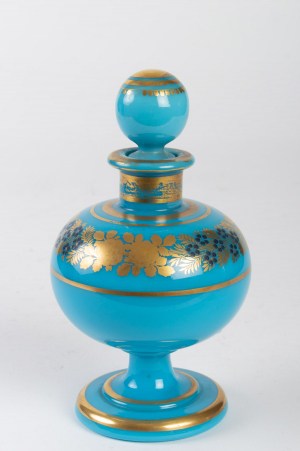 Flacon à parfum en opaline bleu turquoise 19e siècle|||||||||