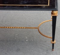 1950&#039; Table Basse en Fer Peint et Doré a l Or Style G Poillerat