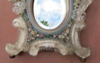 Miroir Vénitien avec Micromosaïque en Pierres Dures Décor de Fleurs