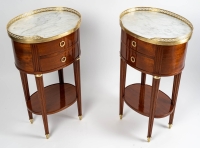 A Pair of Bedside Tables in Louis XVI Style.