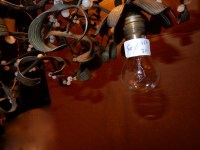 1900′ Lustre Boule de Gui en Bronze Art Nouveau à 3 Lampes Diamètre 50 cm (RESERVE)