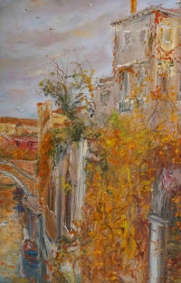 Serge Belloni (1925-2005) - Venise ses Canaux et ses Ponts huile sur toile datée 1978