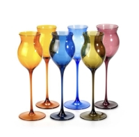 Suite de six verres à vin de couleur de la verrerie de Lauscha