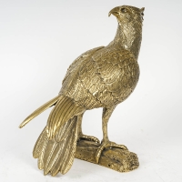 Importante Sculpture d’un Aigle en Métal Argenté, Centre de Table, XXème Siècle.
