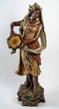 Sculpture orientaliste, femme danseuse, Napoléon III XIXème siècle