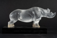 Maison Lalique, Rhinocéros &quot;Toba&quot; Sculpture En Cristal